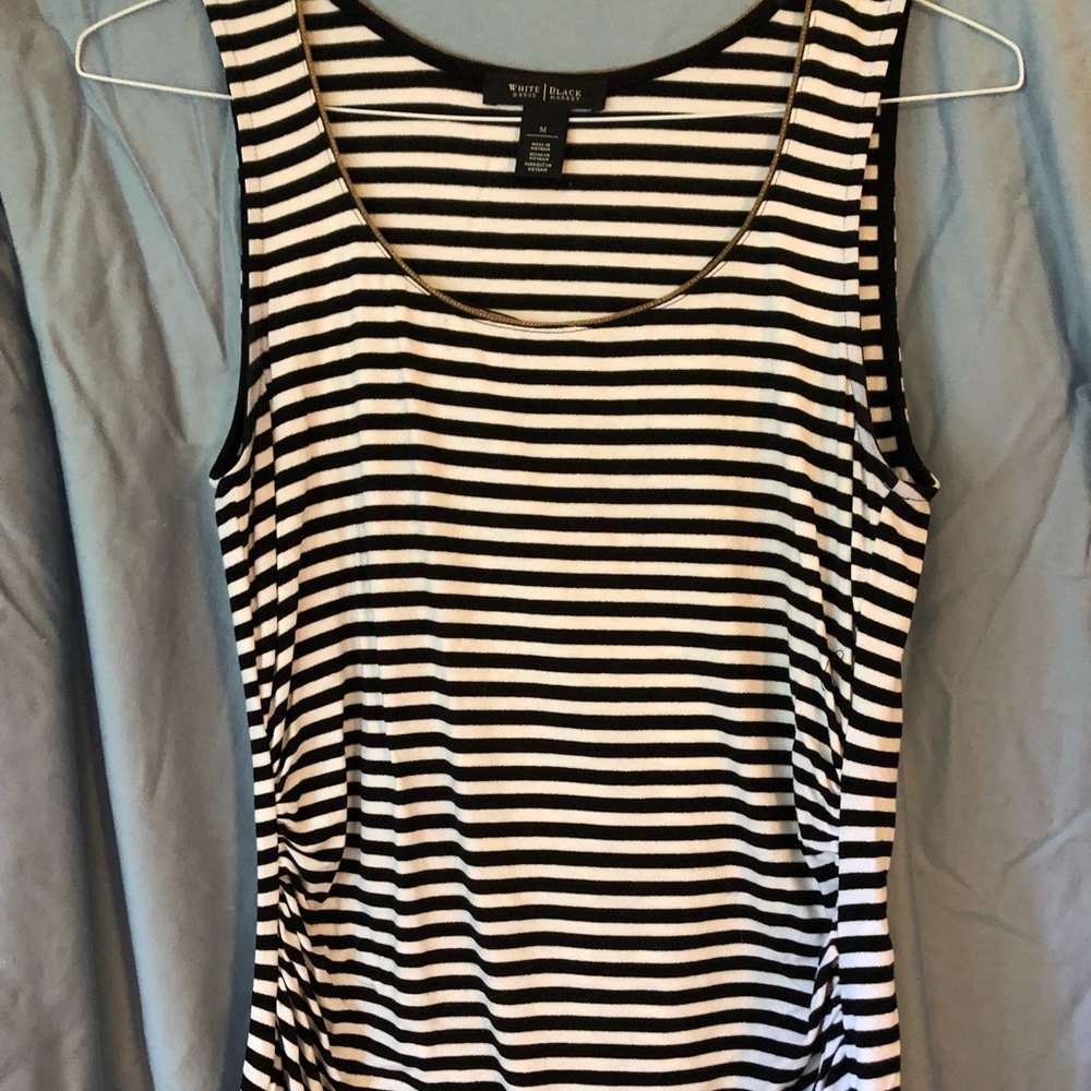 Black and White Striped sleeveless shirt